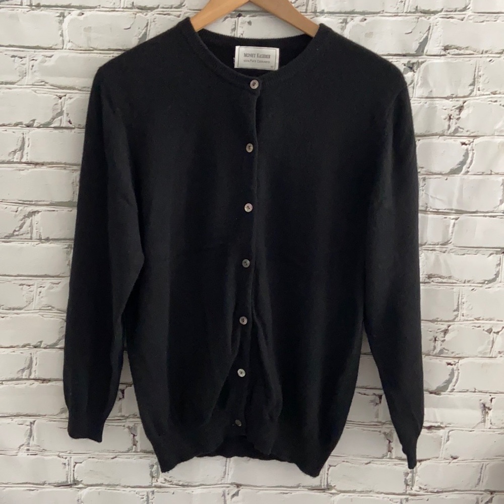 Monet Cashmere Cardigan Sweater black size M. Great condition
